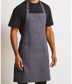 Grembiule con pettorina in cotone chino Premier