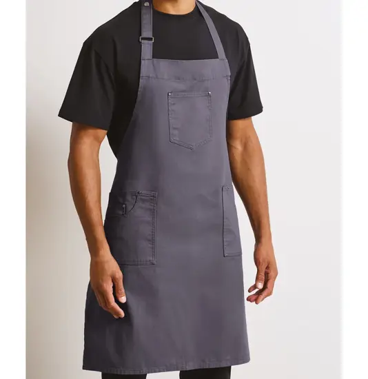 Grembiule con pettorina in cotone chino Premier