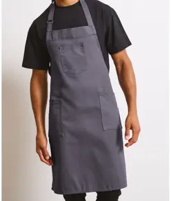 Grembiule con pettorina in cotone chino Premier