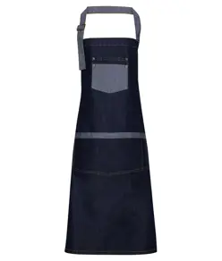 Grembiule con pettorina in denim a contrasto Domain Premier