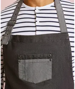 Grembiule con pettorina in denim a contrasto Domain Premier