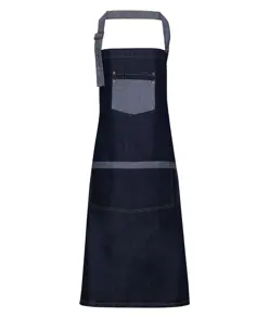Grembiule con pettorina in denim a contrasto Domain Premier