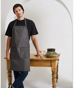 Grembiule con pettorina in denim di cotone, certificato biologico e Fairtrade Premier