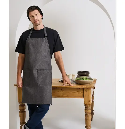 Grembiule con pettorina in denim di cotone, certificato biologico e Fairtrade Premier