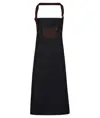 Grembiule con pettorina in denim effetto cerato con ecopelle Division Premier