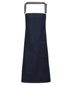 Grembiule con pettorina in denim effetto cerato District Premier
