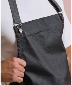 Grembiule con pettorina in denim effetto cerato District Premier