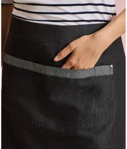 Grembiule corto in denim a contrasto Domain Premier