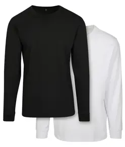 Maglia a maniche lunghe con polsini a costine Build Your Brand