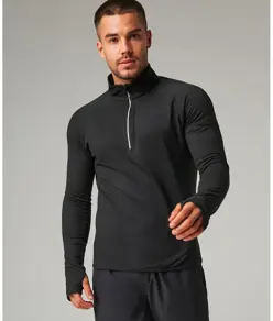 Maglia a maniche lunghe con zip a ¼ Tombo