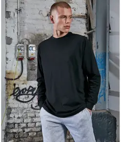 Maglia biologica a maniche lunghe con polsini a costine Build Your Brand