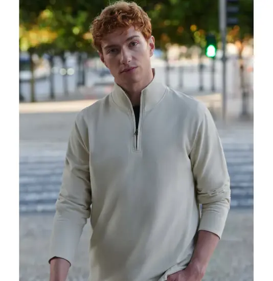 Maglia con zip a 1/4 in piqué premium Front Row
