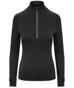 Maglia Cool Flex da donna a mezza zip lunga AWDis Just Cool
