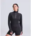 Maglia Cool Flex da donna a mezza zip lunga AWDis Just Cool