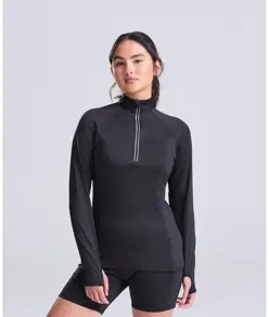 Maglia Cool Flex da donna a mezza zip lunga AWDis Just Cool