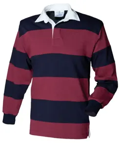 Maglia da rugby a righe cucite a manica lunga Front Row