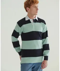 Maglia da rugby a righe cucite a manica lunga Front Row