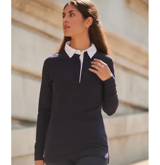 Maglia da rugby a tinta unita a maniche lunghe donna Front Row