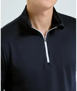 Maglia da uomo riciclata a maniche lunghe con interno garzato e zip a ¼ TriDri® TriDri