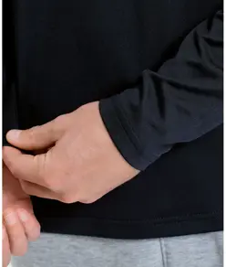Maglia da uomo riciclata a maniche lunghe con interno garzato e zip a ¼ TriDri® TriDri