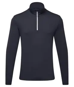 Maglia da uomo riciclata a maniche lunghe con interno garzato e zip a ¼ TriDri® TriDri