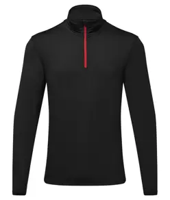 Maglia da uomo riciclata a maniche lunghe con interno garzato e zip a ¼ TriDri® TriDri