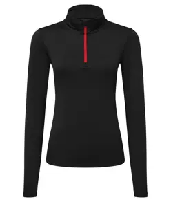 Maglia donna TriDri® riciclata garzata a maniche lunghe con zip a ¼ TriDri