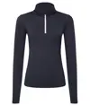 Maglia donna TriDri® riciclata garzata a maniche lunghe con zip a ¼ TriDri