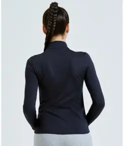 Maglia donna TriDri® riciclata garzata a maniche lunghe con zip a ¼ TriDri