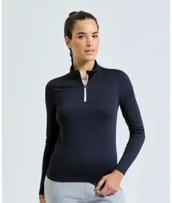 Maglia donna TriDri® riciclata garzata a maniche lunghe con zip a ¼ TriDri