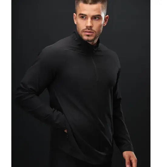 Maglia tecnica con zip a 1/4 Tombo
