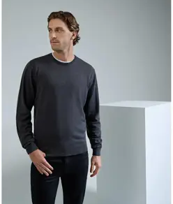 Maglione a girocollo in maglia ricco di cotone Premier