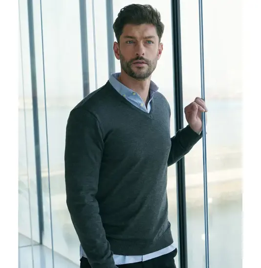 Maglione con scollo a V finezza 12 Henbury