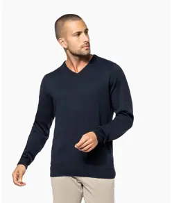 Maglione da uomo con scollo a V Kariban