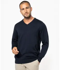 Maglione da uomo con scollo a V Kariban