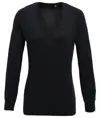 Maglione in maglia con scollo a V donna Premier