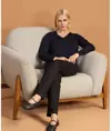 Maglione in maglia con scollo a V donna Premier