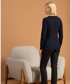 Maglione in maglia con scollo a V donna Premier