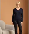 Maglione in maglia con scollo a V donna Premier