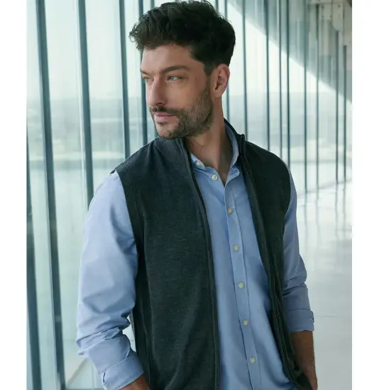 Maglione senza maniche con zip intera Henbury