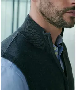 Maglione senza maniche con zip intera Henbury