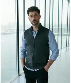 Maglione senza maniche con zip intera Henbury
