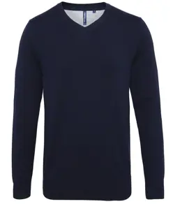 Maglione uomo con scollo a V in misto cotone Asquith & Fox