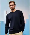 Maglione uomo con scollo a V in misto cotone Asquith & Fox