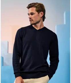 Maglione uomo con scollo a V in misto cotone Asquith & Fox