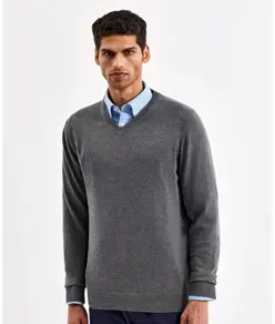 Maglione uomo con scollo a V in misto cotone Asquith & Fox