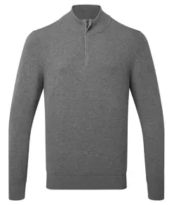 Maglione uomo con zip a ¼ in misto cotone Asquith & Fox