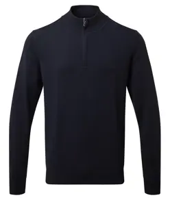 Maglione uomo con zip a ¼ in misto cotone Asquith & Fox
