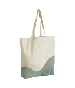 Maxi borsa shopper in cotone organico con stampa a onde Westford Mill