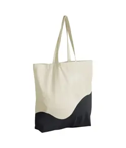Maxi borsa shopper in cotone organico con stampa a onde Westford Mill